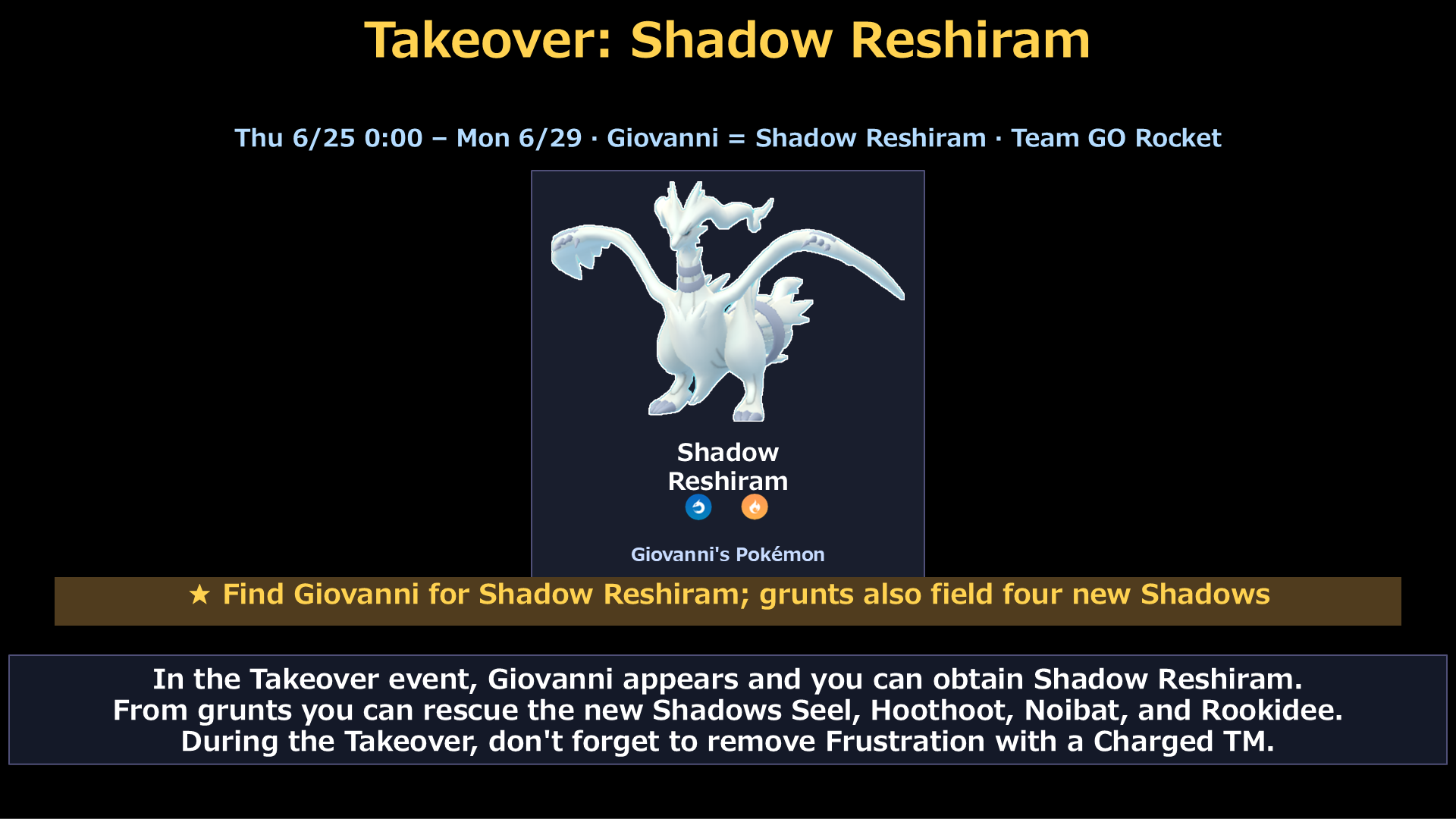 Flying Taxi Takeover, Giovanni Shadow Reshiram