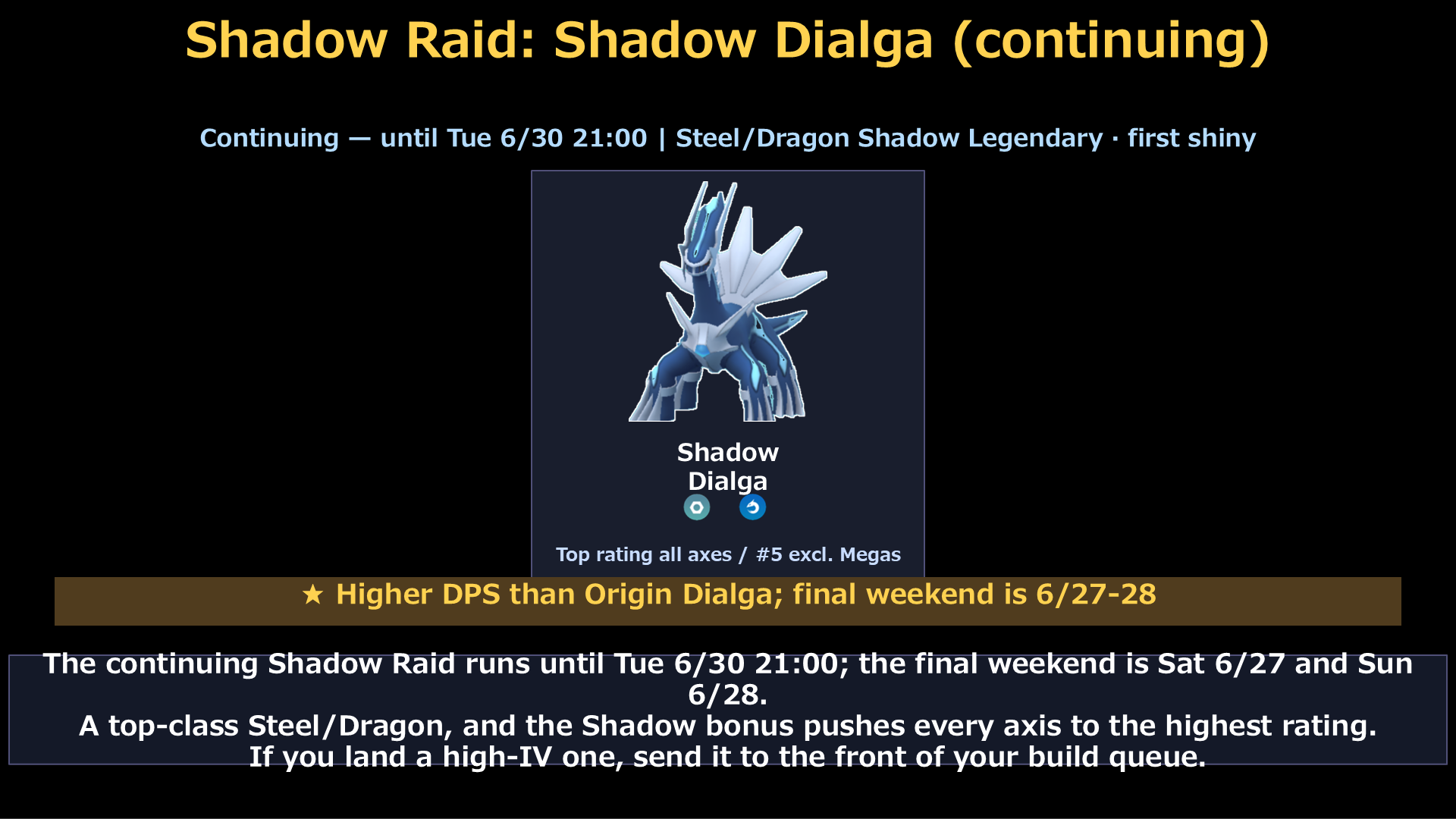 Shadow Dialga continuing shadow raid